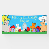 Banderoles Custom Fun Cute Animals Birthday Party (Horizontal)