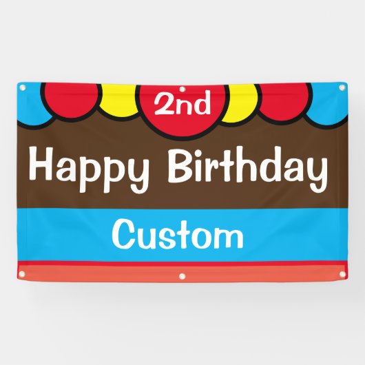 Banderoles Custom Happy 2e anniversaire (Horizontal)