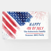 Banderoles Custom Happy 4 juillet Parade Rouge Blanc Bleu (Horizontal)