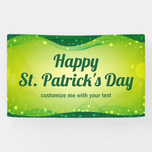 Banderoles Custom Happy St. Patrick's Day Green Sparkle Party (Horizontal)