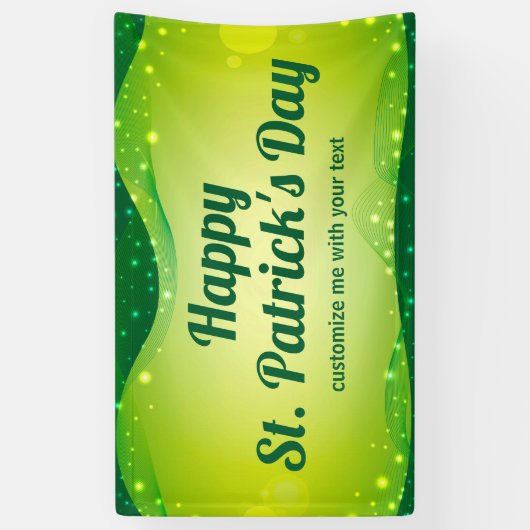 Banderoles Custom Happy St. Patrick's Day Green Sparkle Party (Vertical)
