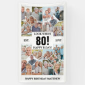 Banderoles Custom Look Who's 80 Happy Birthday Photo Collage (Vertical)