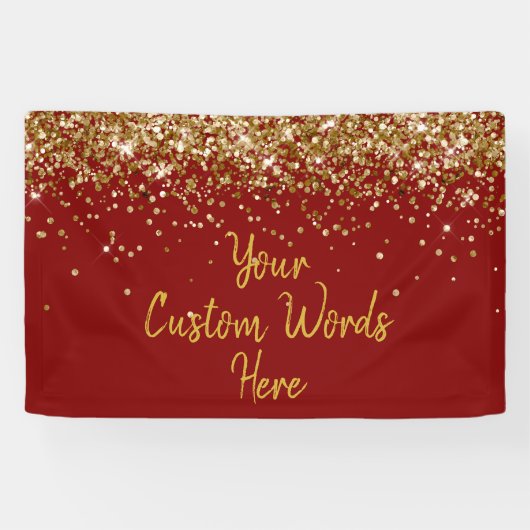 Banderoles Custom Maroon and Gold Birthday Party Photo Prop (Horizontal)