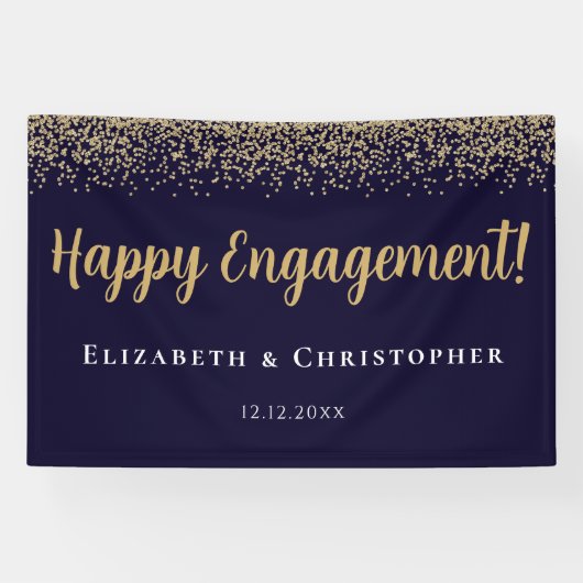 Banderoles Custom Modern Gold Engagement (Horizontal)