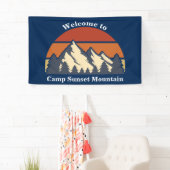 Banderoles Custom Mountain Sunset Nature Camp Blue Bienvenue (En situation)