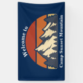 Banderoles Custom Mountain Sunset Nature Camp Blue Bienvenue (Vertical)