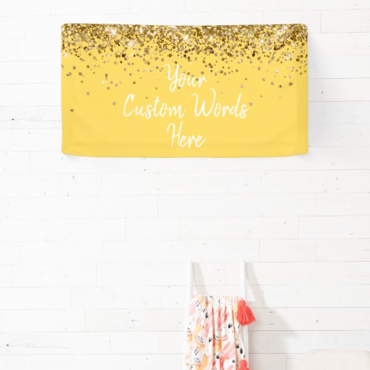 Banderoles Custom Mustard Yellow & Gold Birthday Party Photo (Insitu)
