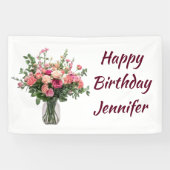 Banderoles Custom Name Flower Floral Bouquet (Horizontal)