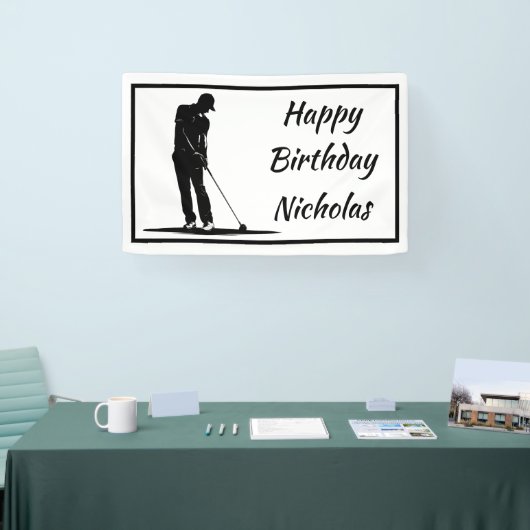 Banderoles Custom Name Greeting Golf Golfer Player (Salon professionnel)