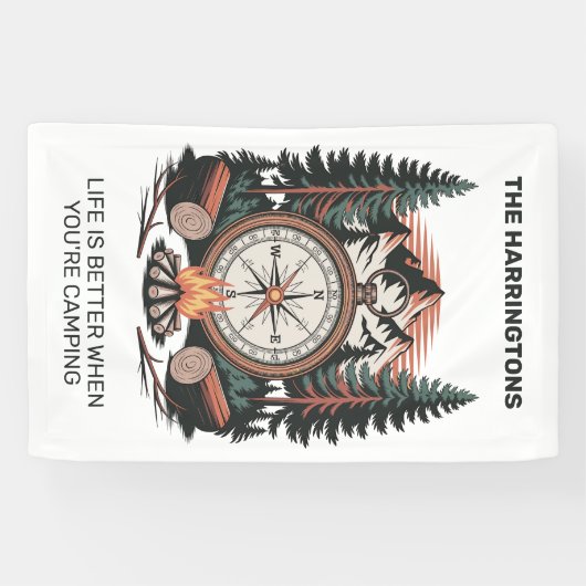 Banderoles Custom Name & Text Camping (Horizontal)