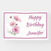 Banderoles Custom Name Text Cosmos Garden Flower (Horizontal)