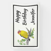 Banderoles Custom Name Text Watercolor Scarlet Tanager Bird (Verticale)