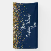 Banderoles Custom Navy Blue & Gold Birthday Party Photo Booth (Verticale)