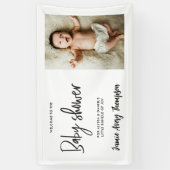 Banderoles Custom photo Modern Script Baby Shower Welcome  (Vertical)