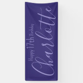 Banderoles Custom Purple Modern Chic Joyeux 17e anniversaire (Vertical)