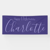 Banderoles Custom Purple Modern Chic Joyeux 17e anniversaire (Horizontal)