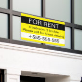Banderoles Custom Real Estate Agency For Rent Phone Number (Bâtiment extérieur)