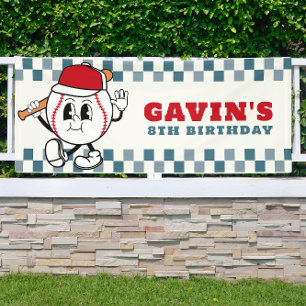 Banderoles Custom Retro Baseball fête d'anniversaire Vinyl Ou