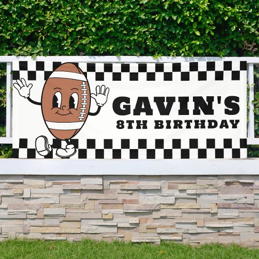 Banderoles Custom Retro Football Anniversaire Fête Vinyl Exté