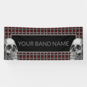 Banderoles Custom Rock Band Skull Heavy Metal Music Festival