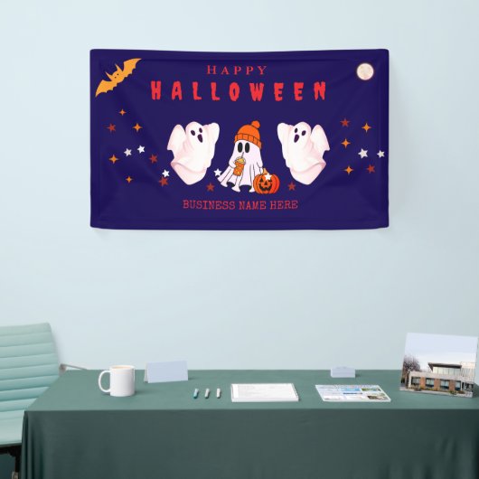 Banderoles Custom Small Business Logo Halloween Party (Salon professionnel)