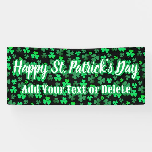 Banderoles Custom Text Irish Party St Patrick's Day Shamrock (Horizontal)