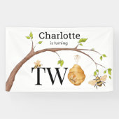 Banderoles Custom Turning Two Beehive Birthday Party (Horizontal)