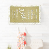 Banderoles Customisez l'âge d'anniversaire - blanc/or (En situation)