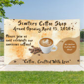 Banderoles Customize Coffee Shop Grand Opening Special Day (Dehors)