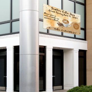 Banderoles Customize Coffee Shop Grand Opening Special Day 