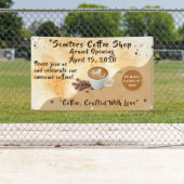 Banderoles Customize Coffee Shop Grand Opening Special Day  (En situation)