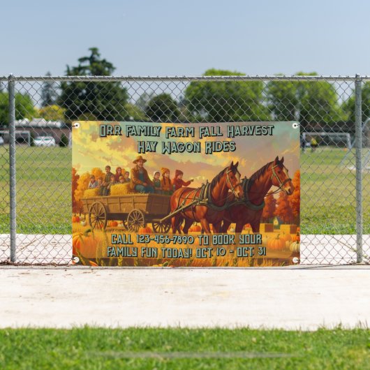 Banderoles Customize Farm Fall Harvest Horse Drawn Wagon Ride (Insitu)