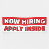 Banderoles Customize Generic Now Hiring Apply Inside (Horizontal)