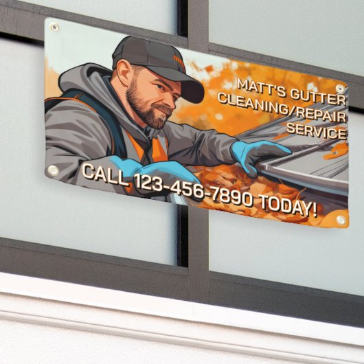 Banderoles Customize Gutter Cleaning Repair Service Fence (Bâtiment extérieur)