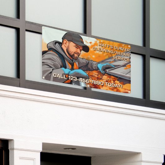 Banderoles Customize Gutter Cleaning Repair Service Fence (Bâtiment extérieur)