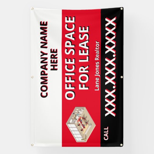 Banderoles Customize Retail Space For Lease Company Logo Buil (Verticale)