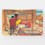 Banderoles Customize Saw Log To Lumber Service Sign Banner (Horizontal)