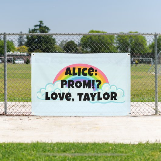 Banderoles Custon Rainbow Prom Proposal Banner (Insitu)