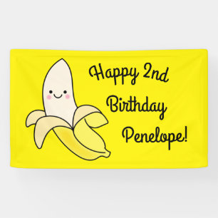 Banderoles Cute Anniversaire de enfant banane Kawaii