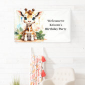 Banderoles Cute Aquarelle Giraffe Personnalisée Anniversaire (En situation)