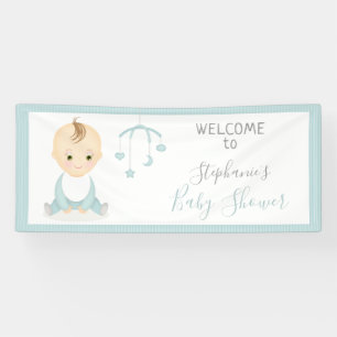 Banderoles Cute Baby Boy et son Baby shower mobile