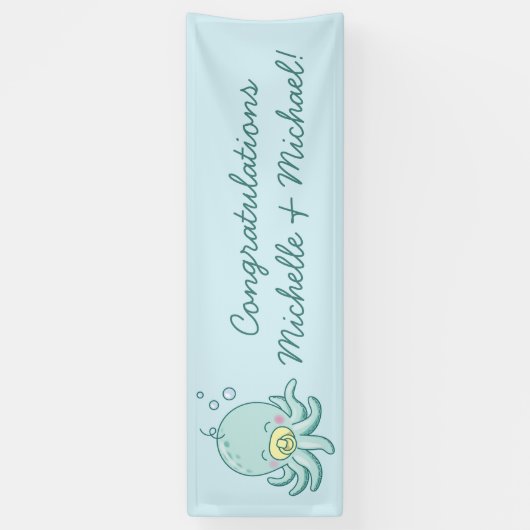 Banderoles Cute Baby shower Octopus Kawaii (Vertical)