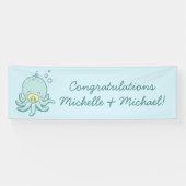Banderoles Cute Baby shower Octopus Kawaii (Horizontal)
