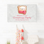 Banderoles Cute Bear Face Red Scarf et Rosy Cheeks Christmas (En situation)