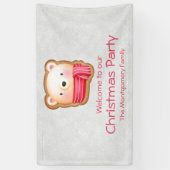 Banderoles Cute Bear Face Red Scarf et Rosy Cheeks Christmas (Vertical)