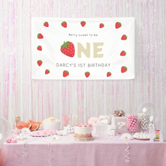Banderoles Cute Berry doux minimum 1er anniversaire (Fête)