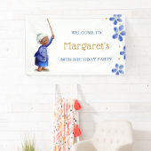 Banderoles Cute Black Lady Floral 80e anniversaire (En situation)