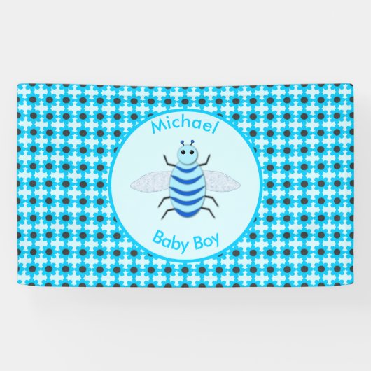 Banderoles Cute Bleu bébé Bee Bee Bee Custom (Horizontal)