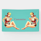 Banderoles Cute Blonde Martini Bikini Girl Thunder_Cove (Horizontal)