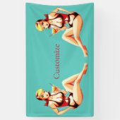 Banderoles Cute Blonde Martini Bikini Girl Thunder_Cove (Vertical)